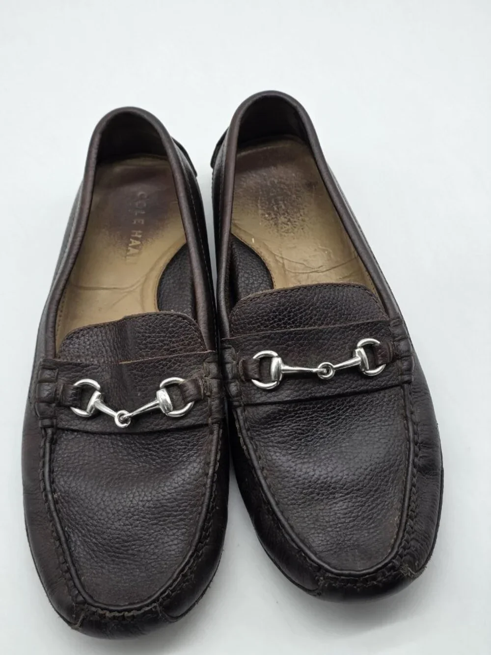 Cole Haan Shoes Mens Size 9.5 Brown Leather Bit Driving Casual Damaged Loafers - Picture 3 of 13
